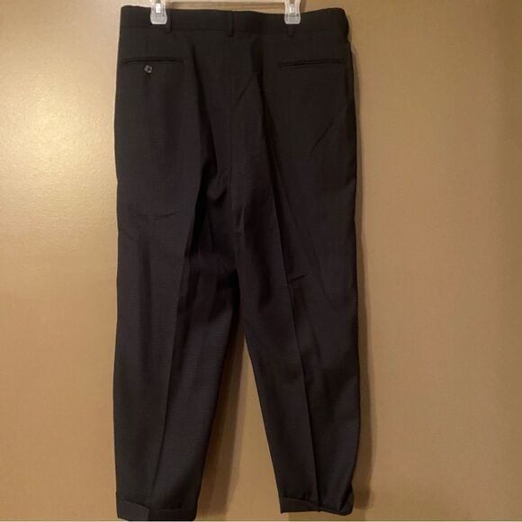 Worsted Wool Plaid Slacks Cuffed Bottom Dress Pants Size 36 - Picture 9 of 9